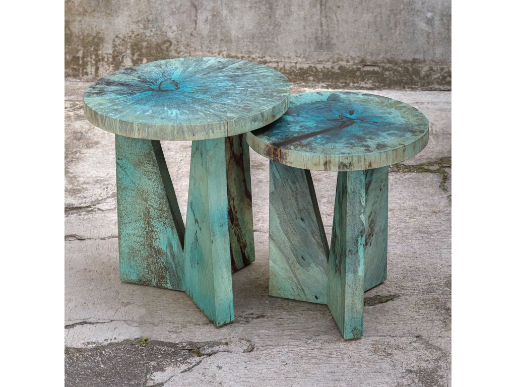 Nadette Nesting Tables, Blue, S/2 - image 5