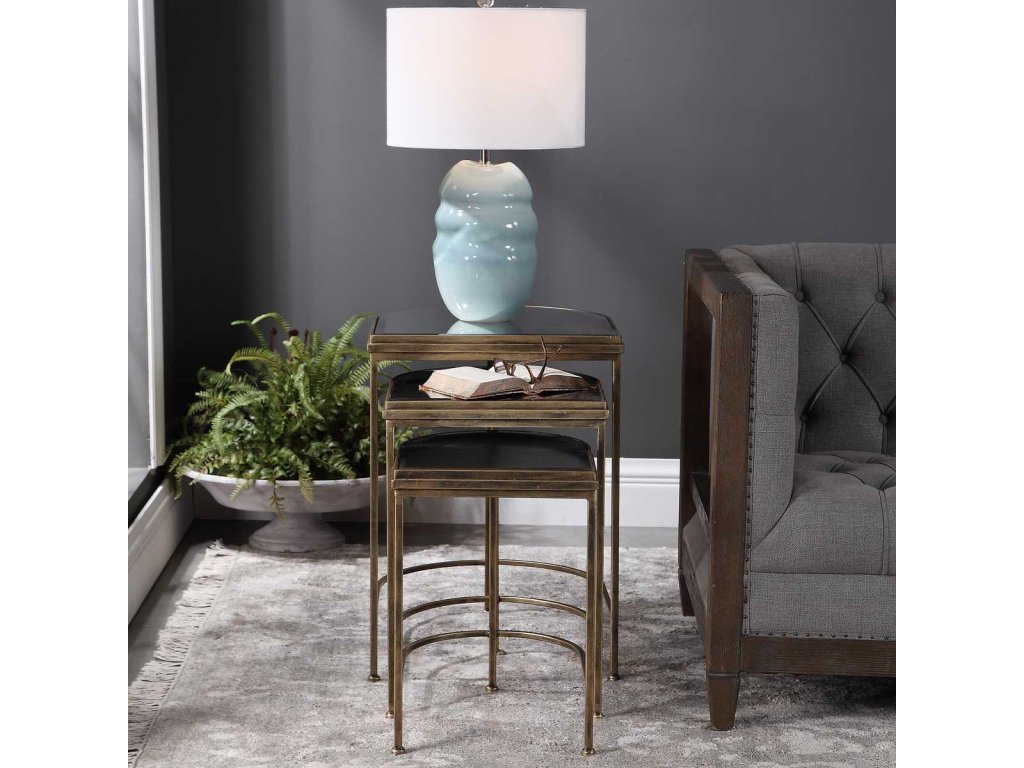 India Nesting Tables, Gold, S/3 - image 5