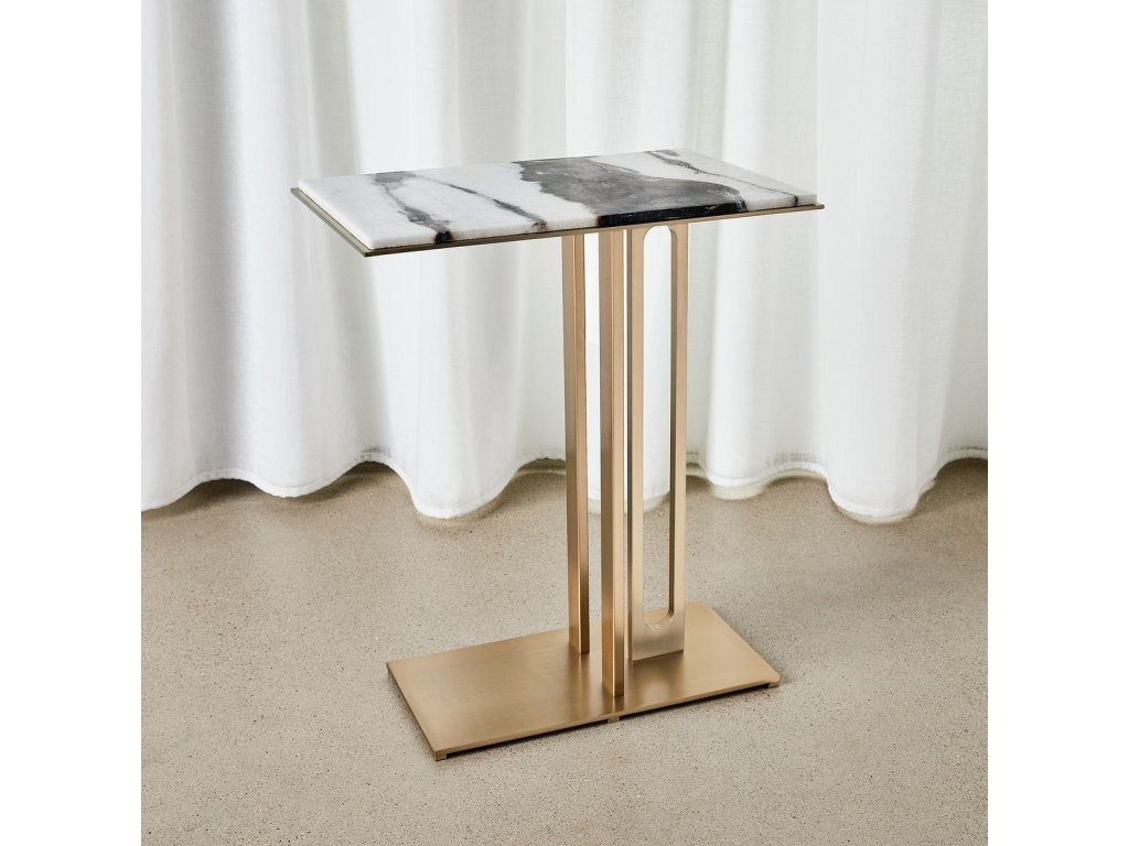 Cantilever Accent Table - Panda Marble - image 3