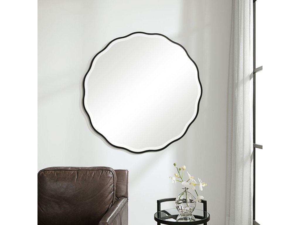 Aneta Round Mirror, Black - image 1