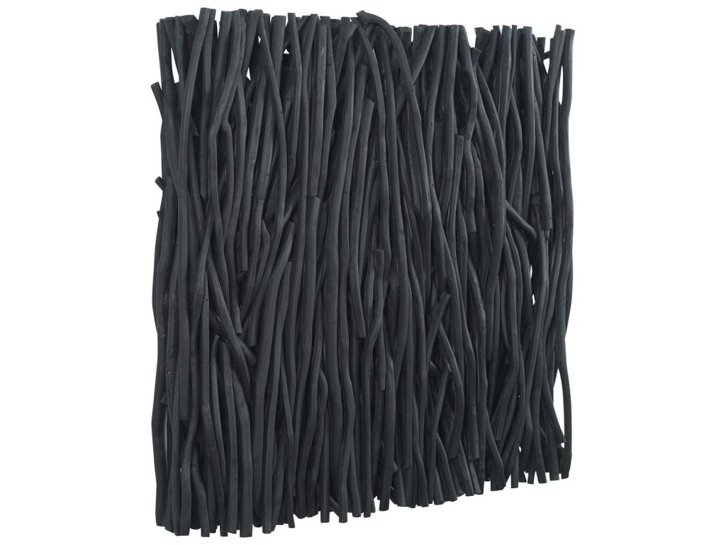 Gathered Teak Square Wood Wall Decor, Black - image 3