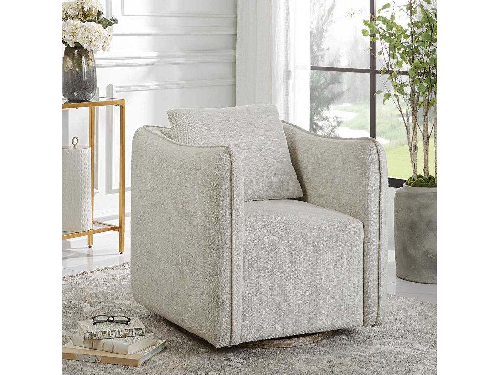 Corben Swivel Chair, White - image 7