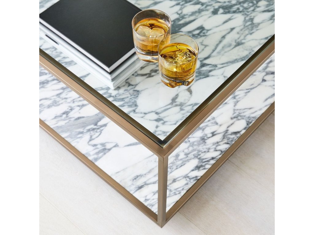 Floating Plane Coffee Table - Marble/Brass, 2 Cartons - image 2
