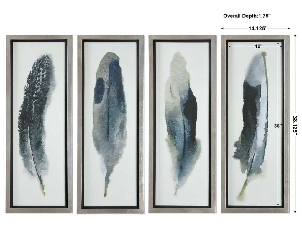 Feathered Beauty Framed Prints, S/4 - image 2