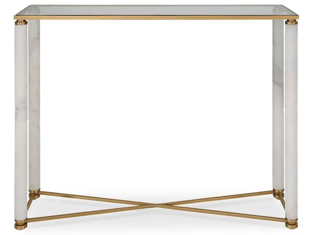White Pillar Console Table