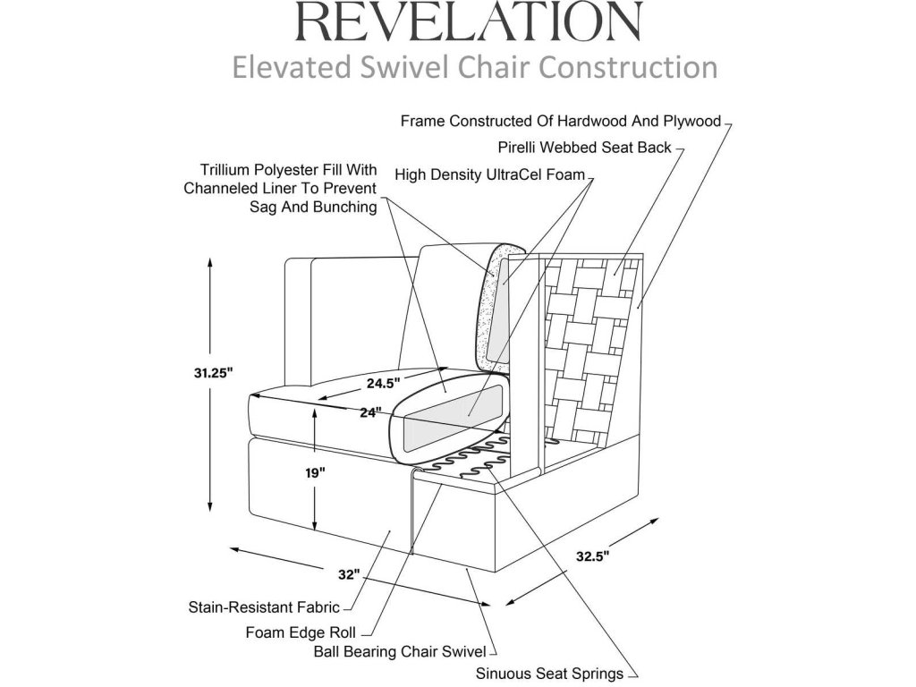 Elevated Swivel Chair - Maze Oyster - image 4