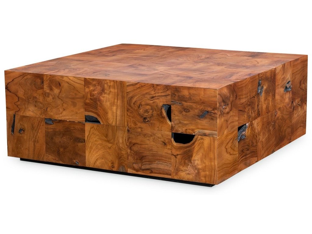 Teak Tac Toe Coffee Table - Caramel - image 2
