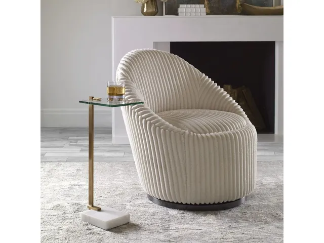 Butler Accent Table, White