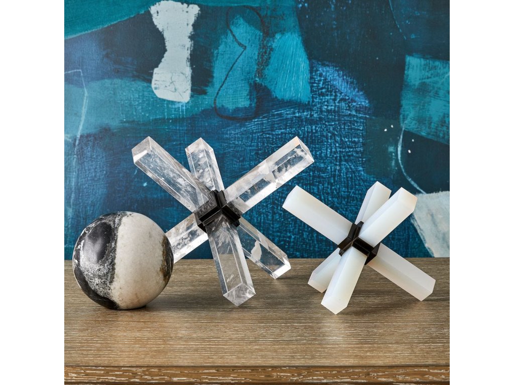 Double Cross Sculpture - Opaline Crystal - image 1