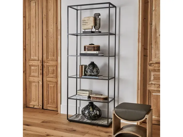 Floating Plane Etagere - Travertine/Bronze - Alternative View