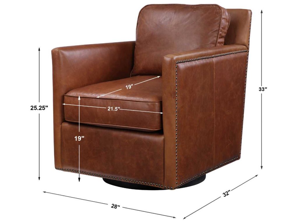 Roosevelt Swivel Chair - Cognac - image 9