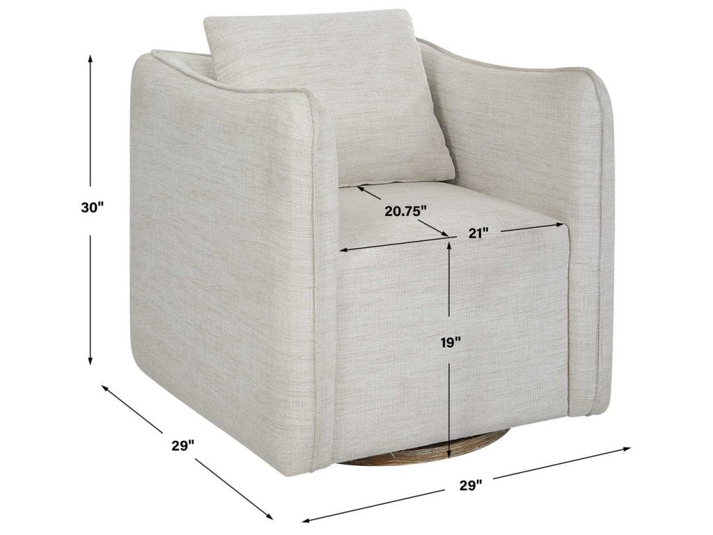 Corben Swivel Chair, White - image 8