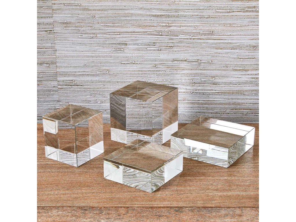 Square Risers/Sculptures, S/2 - Crystal - image 2