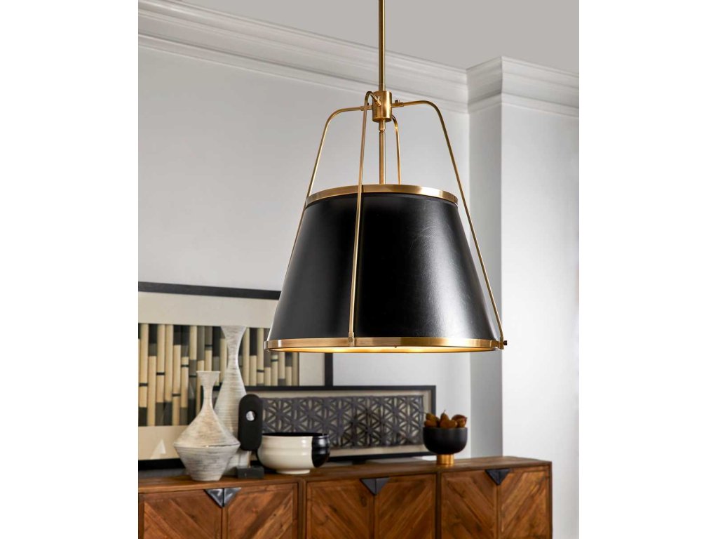 Leather Classic, 4 Lt Pendant - Black - image 1