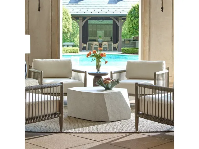 Parra Outdoor Coffee Table, Limestone
