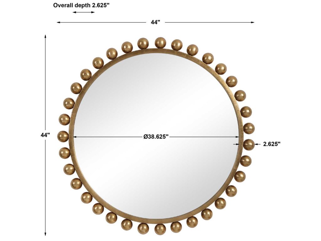 Cyra Round Mirror, Gold - image 6