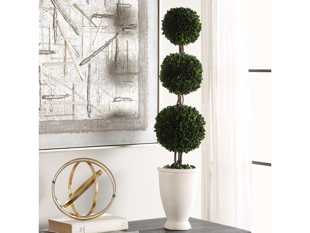 Preserved Boxwood Triple Topiary - image 1