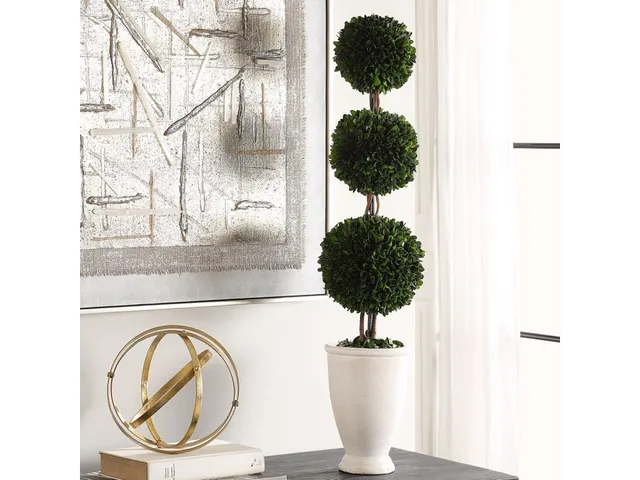 Preserved Boxwood Triple Topiary - Alternative View