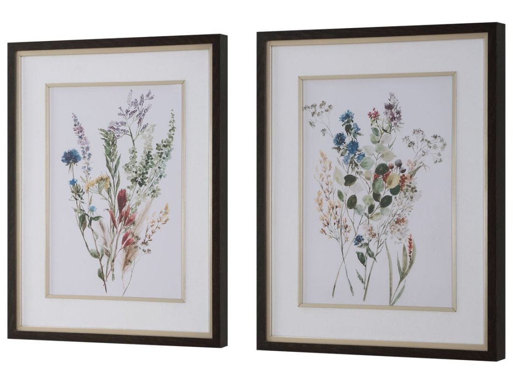 Delicate Flowers Framed Prints, S/2 - image 3