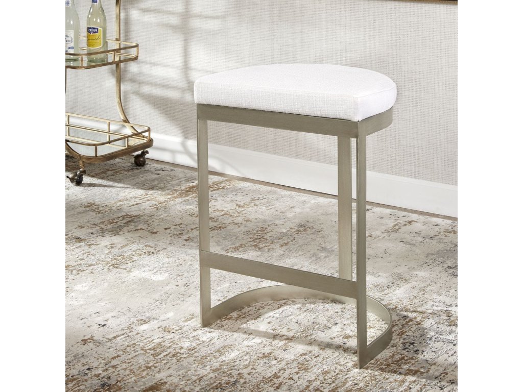 Ivanna Counter Stool, Silver - White - image 7