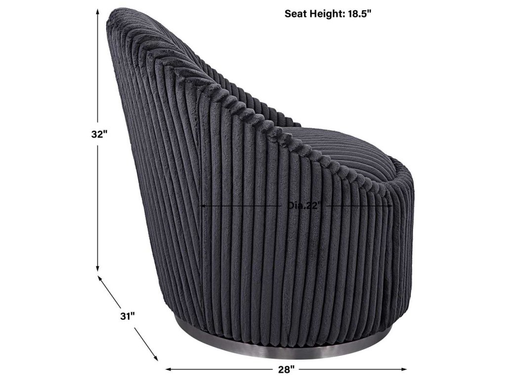 Crue Swivel Chair, Gunmetal - image 7