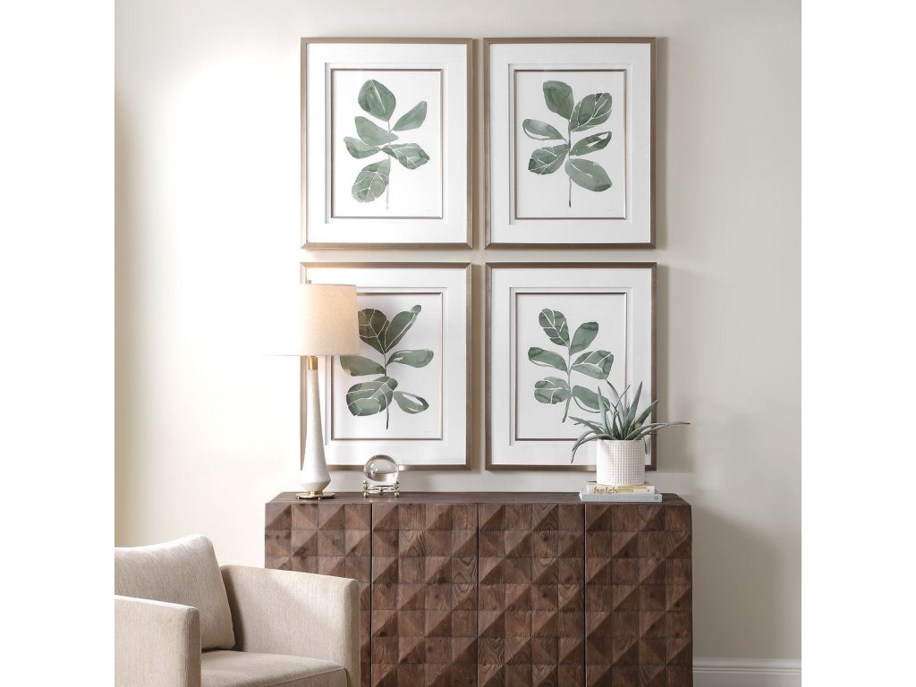 Fiddle Head Leaf Framed Prints, S/4 - image 1