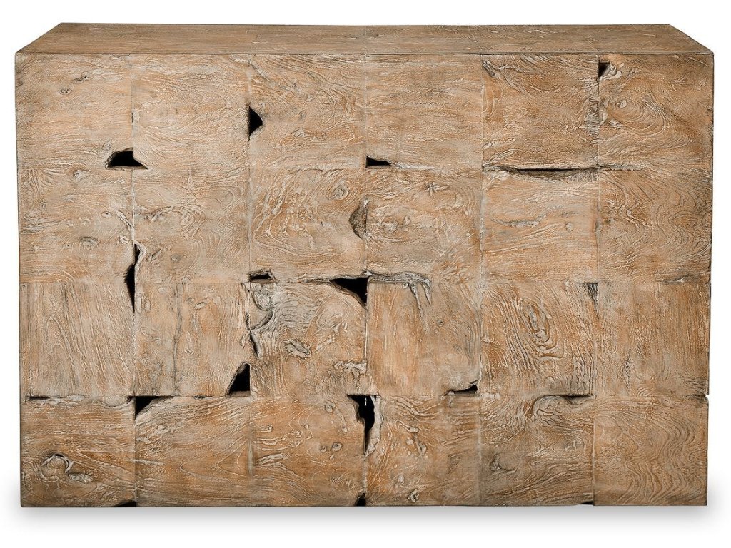 Teak Tac Toe Console Table - Light - main image