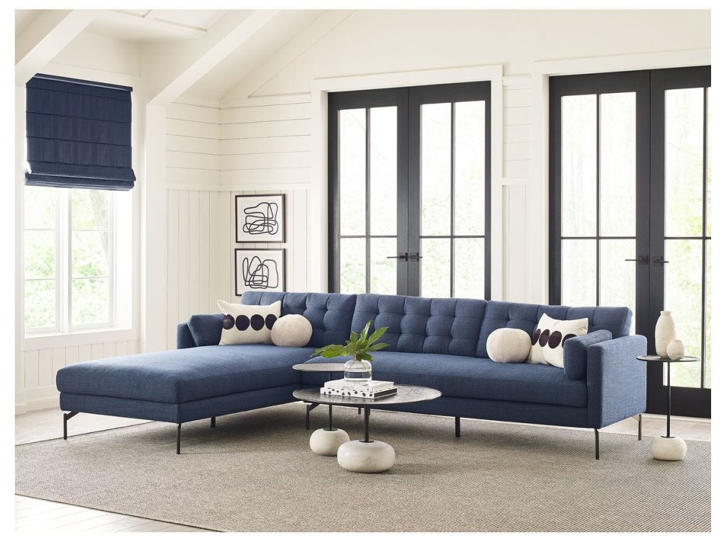 Ventura Chaise, Left Arm Facing - Blue - image 1