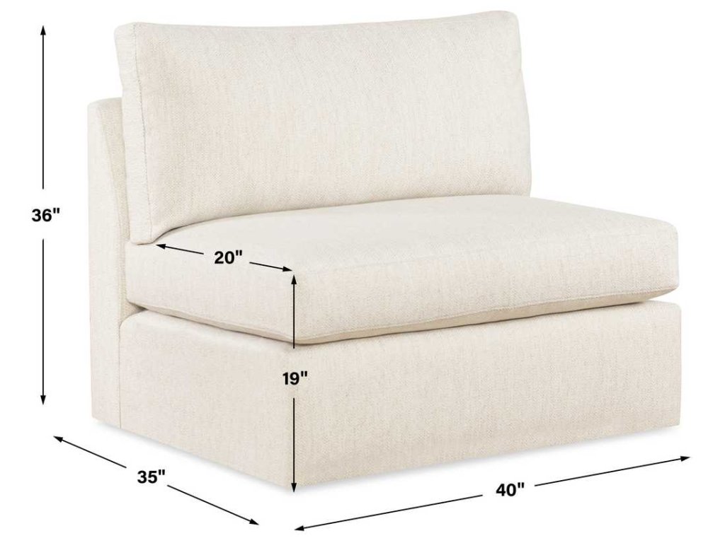 Great Plains Sofa, Armless - Alabaster/Linen Weave - main image