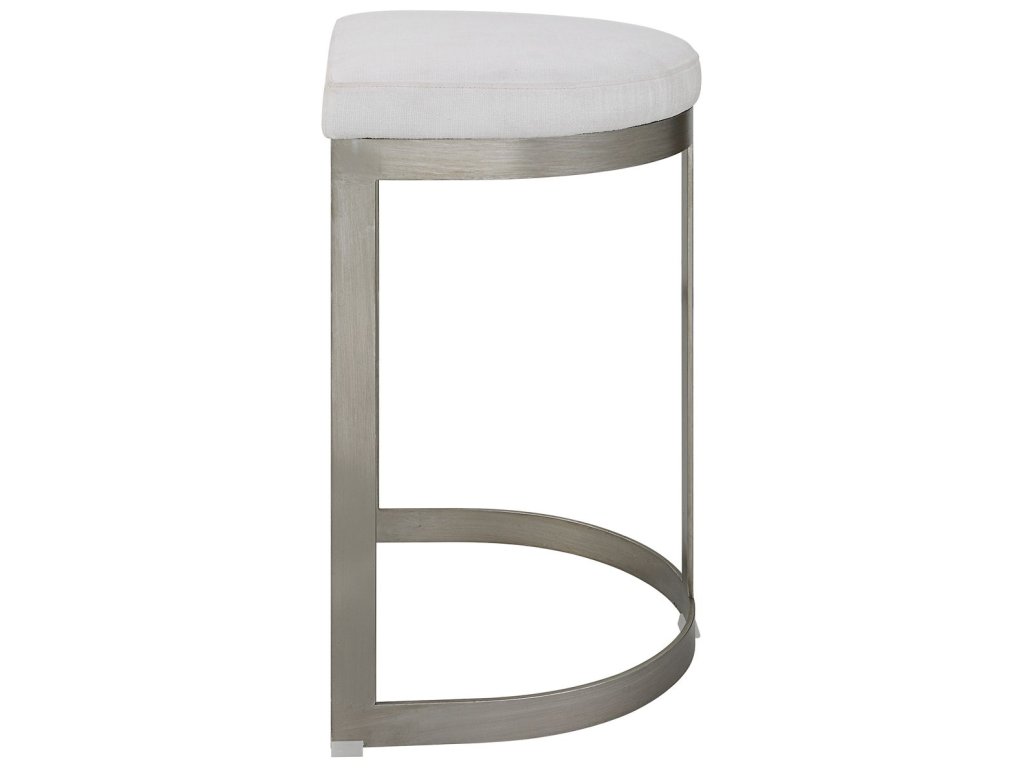 Ivanna Counter Stool, Silver - White - image 4