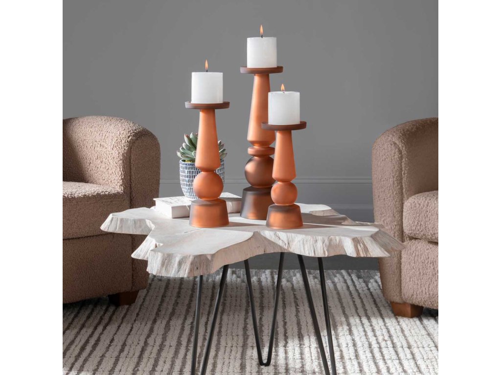 Cassiopeia Candleholders, Butter Rum, S/3 - image 1