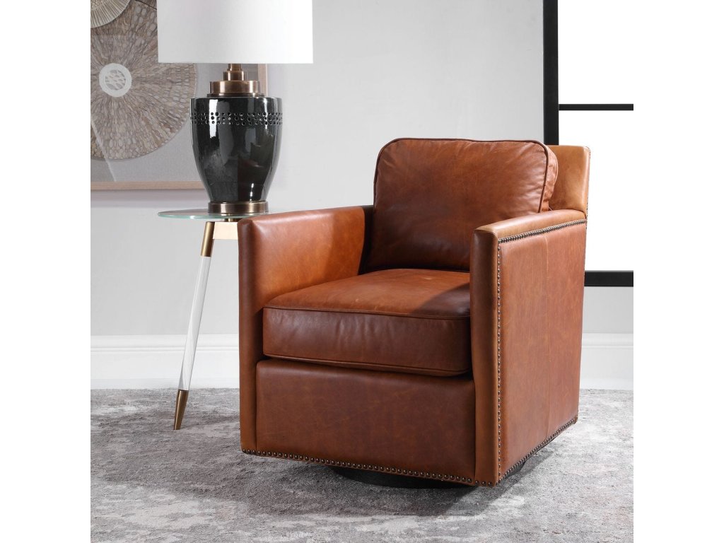 Roosevelt Swivel Chair - Cognac - image 8