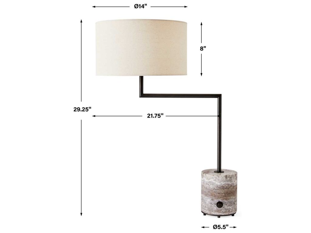 Pivot Table Lamp - Travertine/Bronze - image 6