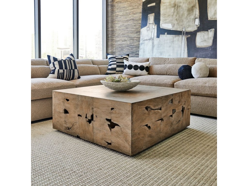 Teak Tac Toe Coffee Table - Light - image 1
