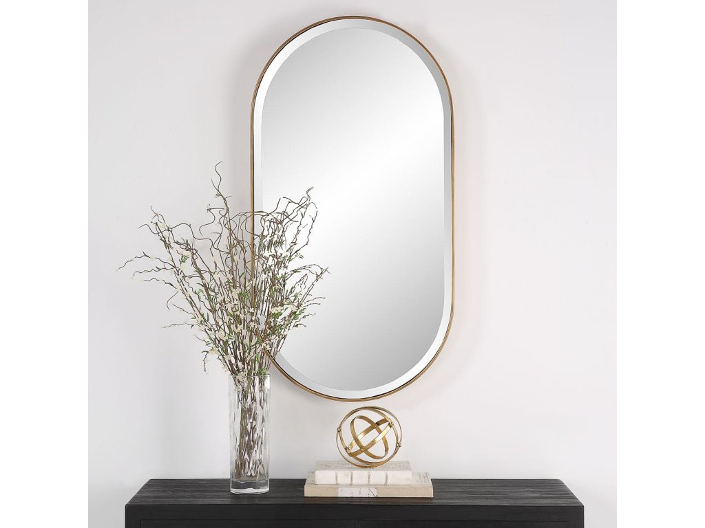 Lago Oval Mirror, Gold - image 1