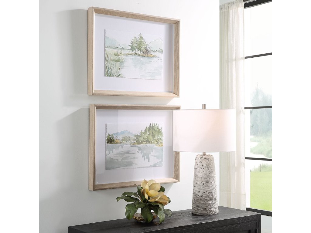 Serene Lake Framed Prints, S/2 - image 2