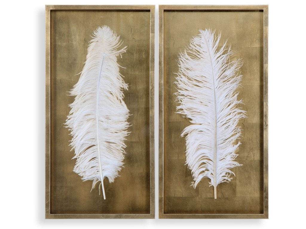 White Feathers Shadow Boxes, S/2 - main image