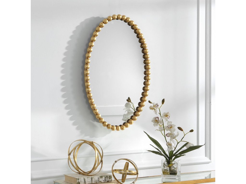 Serna Oval Mirror, Gold - image 4