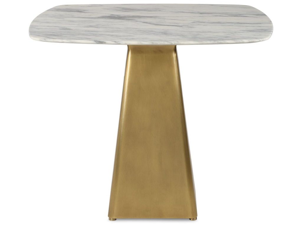 Equilateral Bistro Table - Arabescato/Brass, 2 Cartons - main image