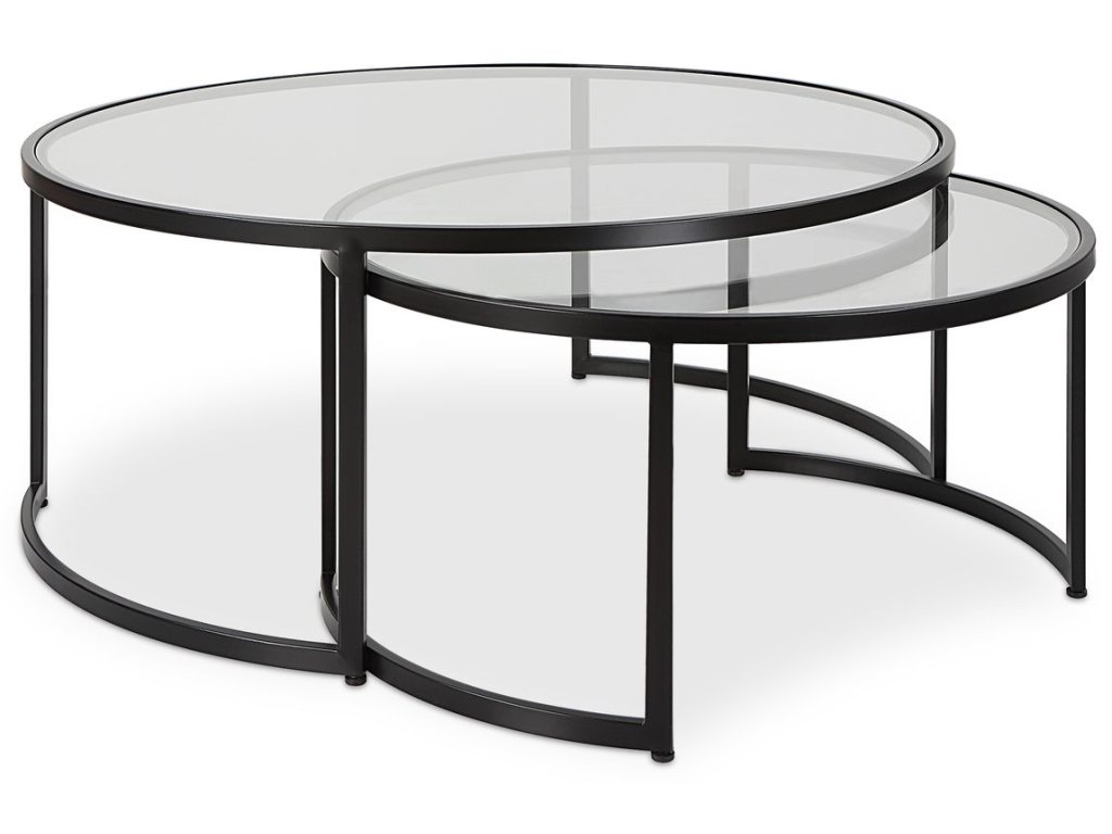 Rhea Nesting Coffee Tables, Black, S/2 - main image