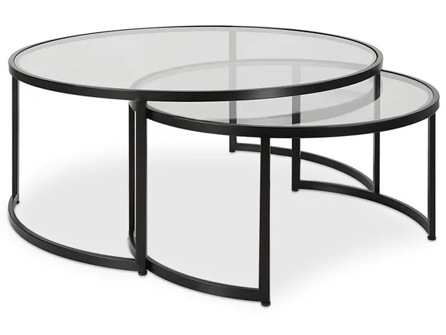 Rhea Nesting Coffee Tables, Black, S/2