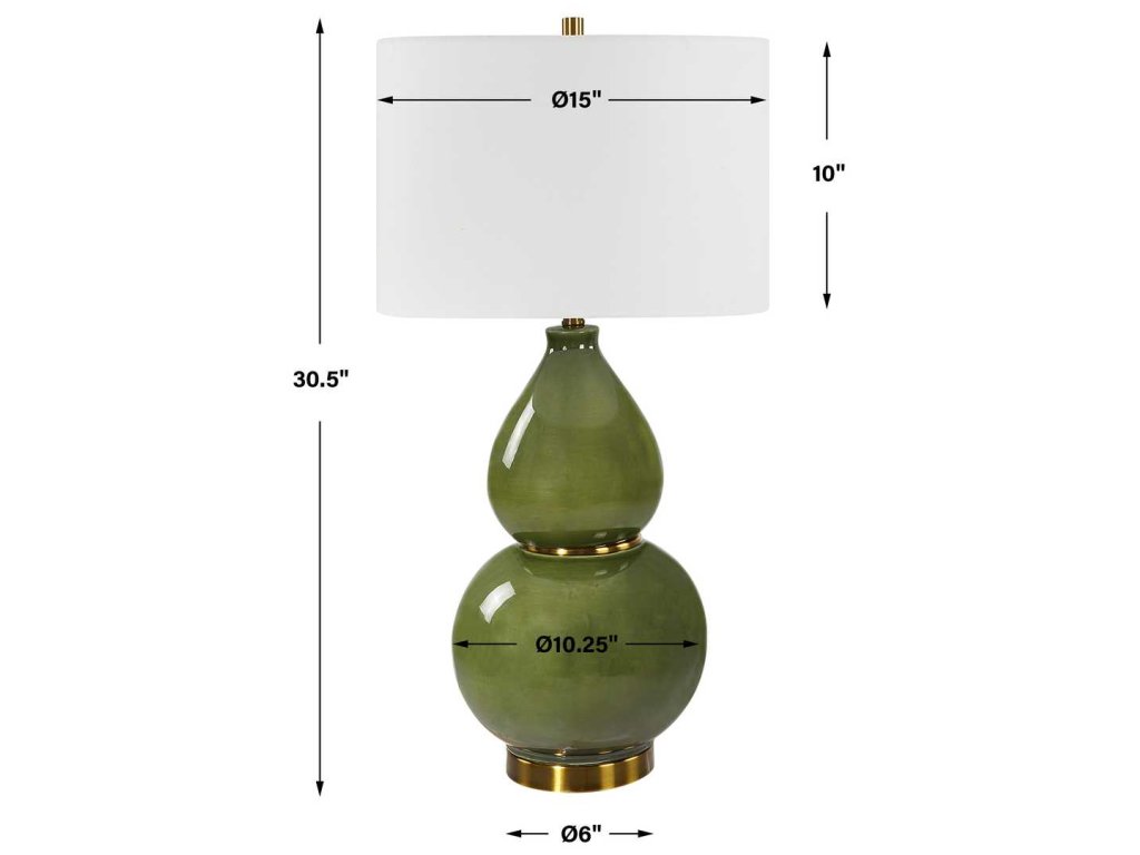 Gourd Table Lamp, Green - image 8