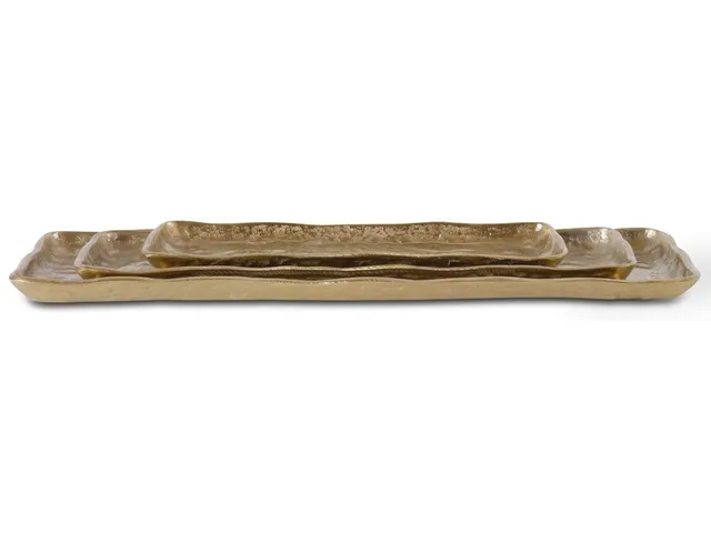 Artisan Trays, Antique Gold, S/3