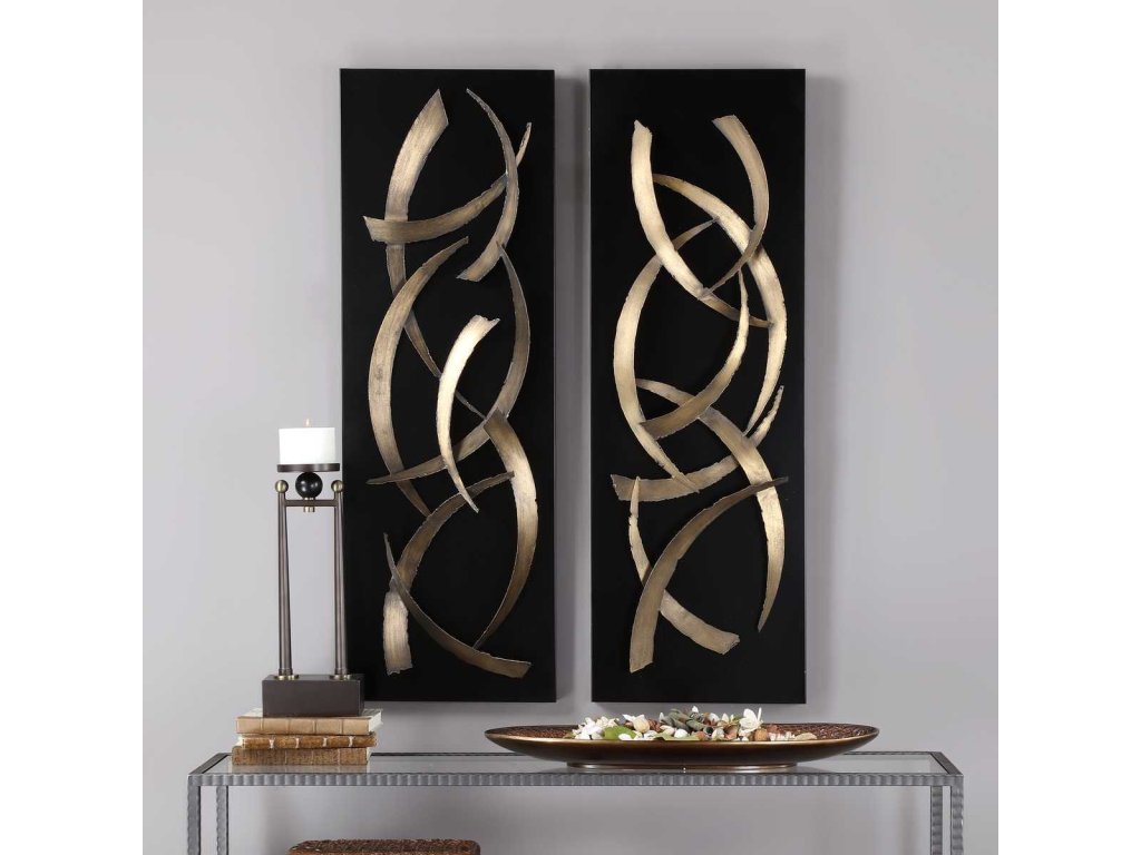 Brushstrokes Metal Wall Panels, S/2 - image 1