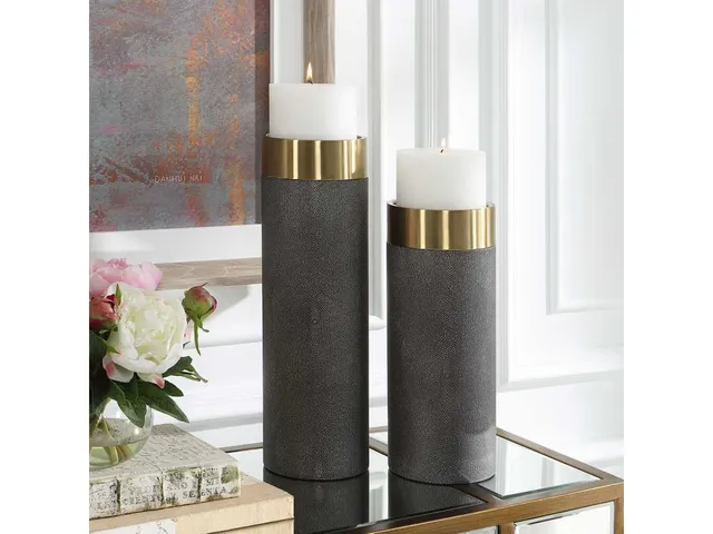 Wessex Candleholders, Gray, S/2 - Alternative View