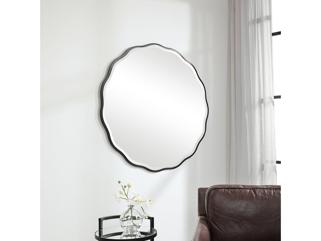 Aneta Round Mirror, Black - image 3