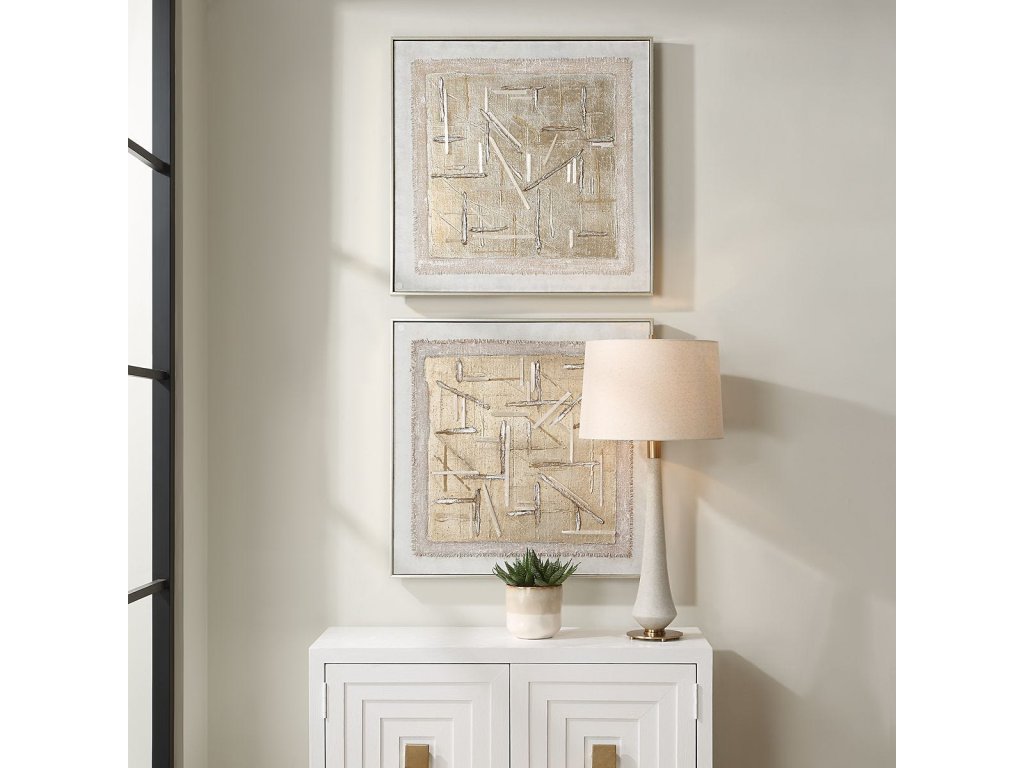 Unpredictable Hand Painted Canvases, S/2 - image 1