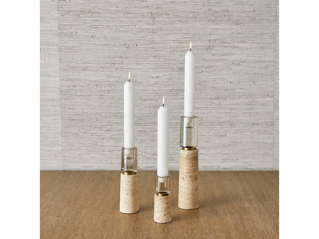 Optic Candleholders - Travertine, S/3 - image 5