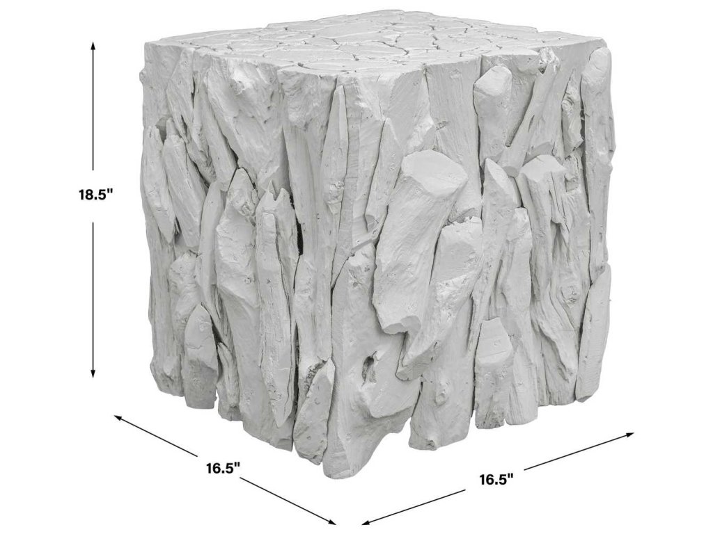 Teak Root Bunching Cube, White - image 5