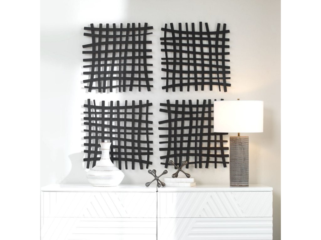 Gridlines Metal Wall Decor, Black - image 1